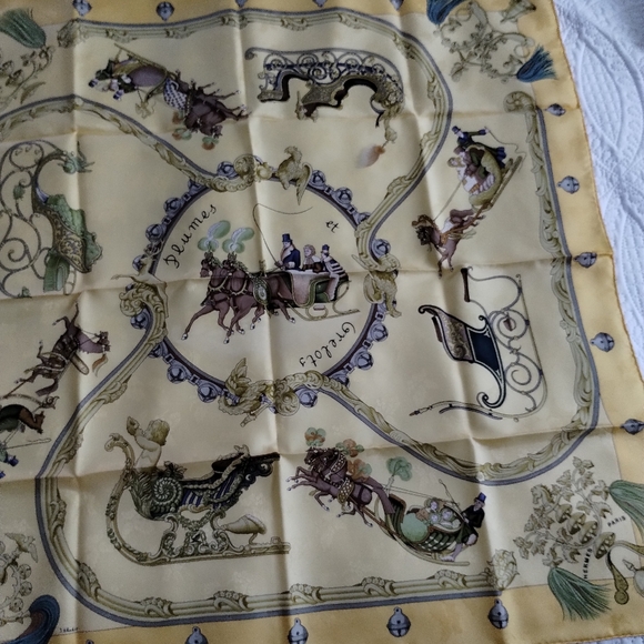 Hermes J Abadie Plumes et Grelots Silk Scarf - Picture 14 of 17